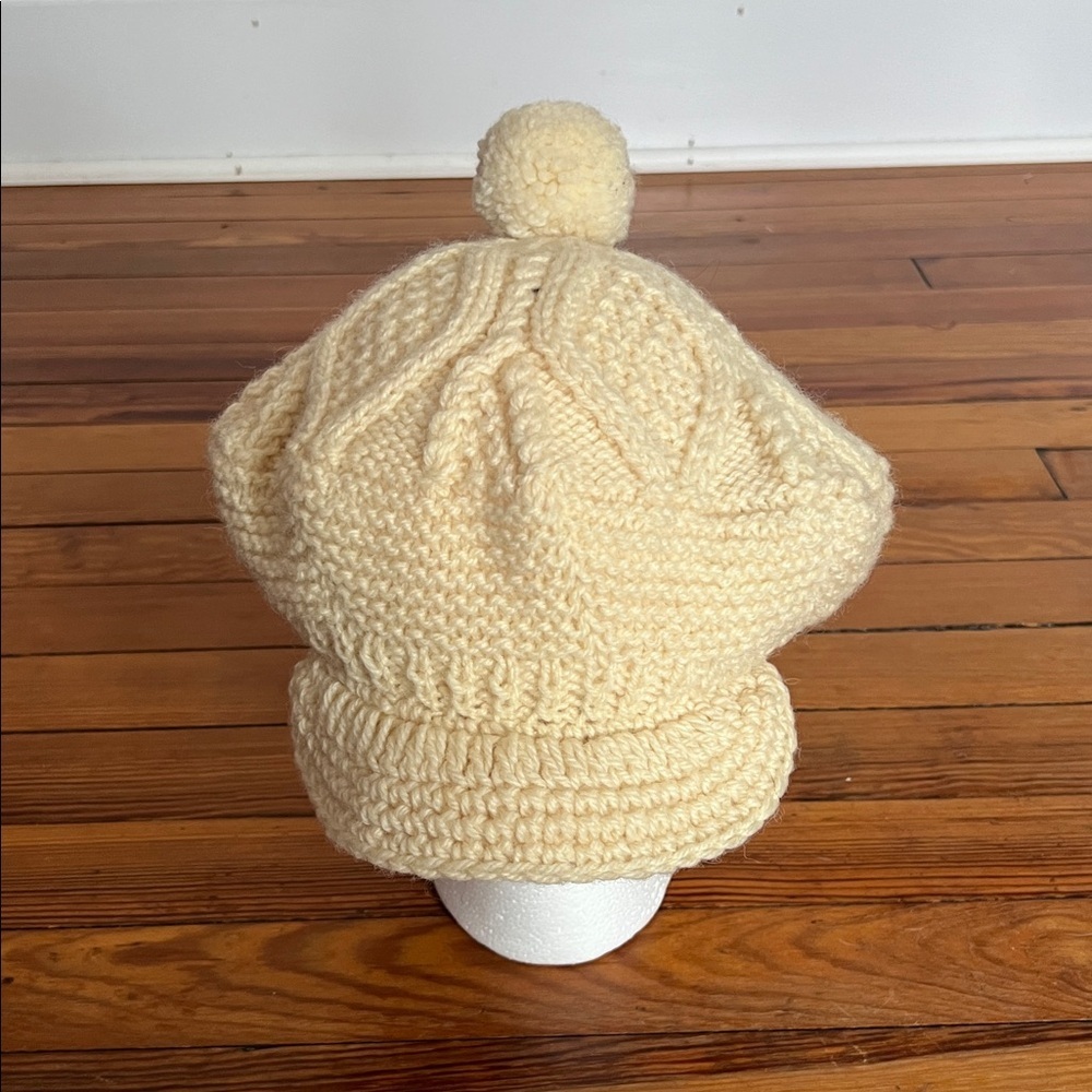 Vintage John Molloy Ireland Pure Virgin Wool Fisherman Newsboy Cap Beret Pom - Picture 3 of 6